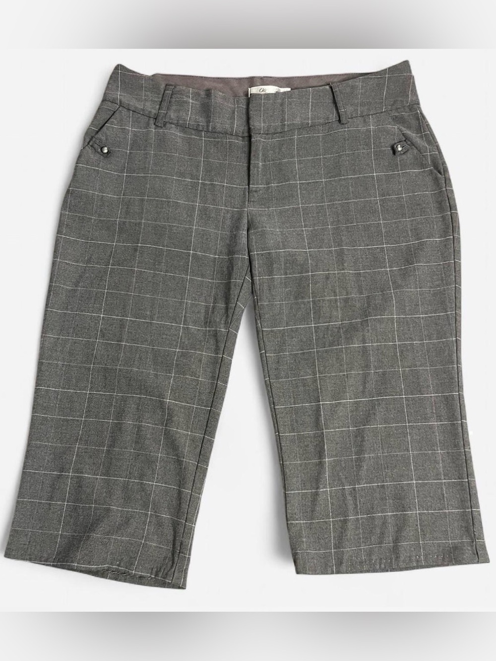 Old Navy Plaid Capri plaid Pants Women's Gray Low Waist Size 10
